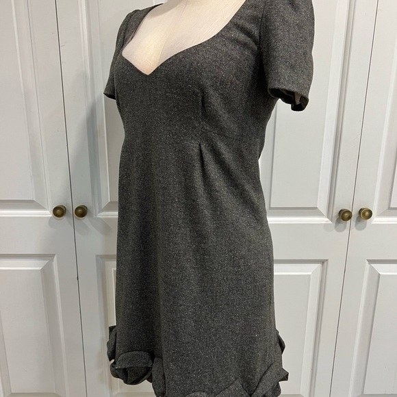 Rebecca Taylor Short Sleeve Tweed Mini Dress With Rosettes Hemline - Picture 5 of 16